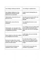 English worksheet: letter writing phrases