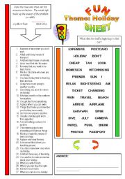 English Worksheet: Fun Sheet Theme: Holiday