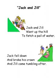 English Worksheet: jack and jill