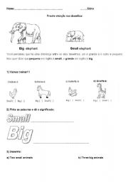 English Worksheet: Big and Small
