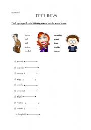 English worksheet: feelings