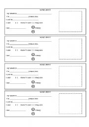 English Worksheet: Who am I ?