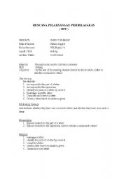 English Worksheet: lesson plan for teaching writting a letter