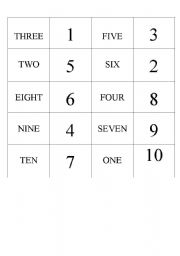 English Worksheet: numbers domino