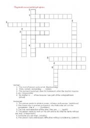 English worksheet: crosswords (for adjectives)