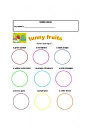 English worksheet: funny fruits