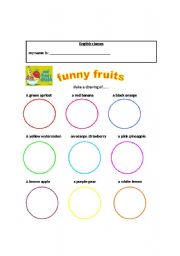 English Worksheet: funny fruits