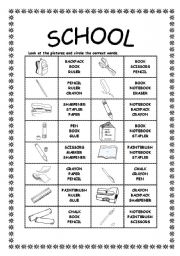 English Worksheet: SCHOOL