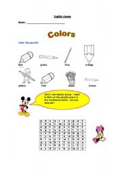 English Worksheet: colors