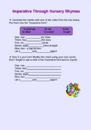 English worksheet: Imperative Through Nursery Rhymes