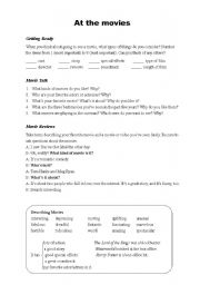 English Worksheet: At the movies