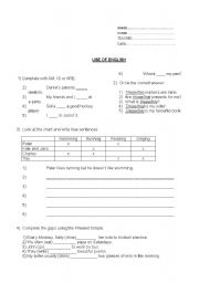 English worksheet: Use of English exam for 3rd form (C)