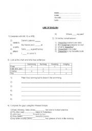 English Worksheet: Use of English exam for 3rd form (C)