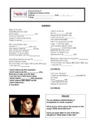 English Worksheet: Unfaithful - Rihanna