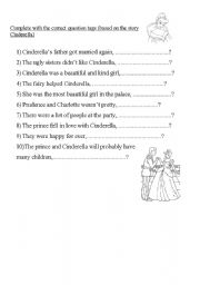 English Worksheet: Cinderellas questions tags