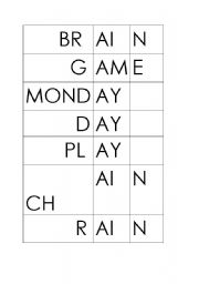 English Worksheet: Long A cut and paste
