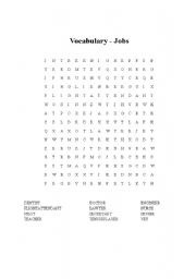 English Worksheet: VOCABULARY - JOBS