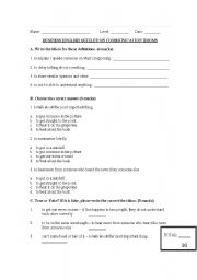 English worksheet: Communication Idioms