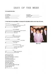 English Worksheet: Days of the Week song