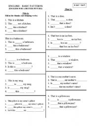 English Worksheet: English for kids 1 - Part I