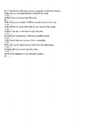 English Worksheet: conditional sentences