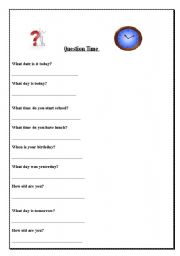 English worksheet: Questions questions questions!