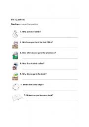 English Worksheet: WH Questions