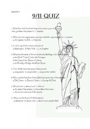 English Worksheet: 9/11 quiz