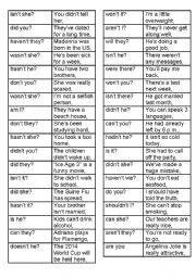 English Worksheet: Tag Questions Dominoes