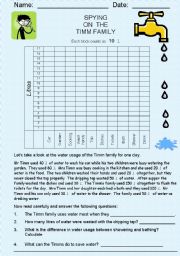 English Worksheet: Graph  - saving water