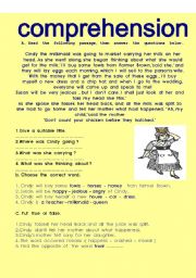 English Worksheet: reading