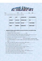 English worksheet: At the airport