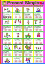 English Worksheet: PRESENT SIMPLE FOR THE LITTLE ONES =)