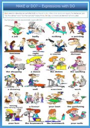 English Worksheet: MAKE or DO?  Expressions with DO