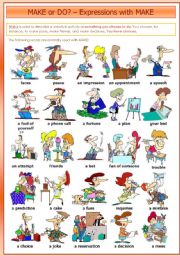 English Worksheet: MAKE or DO?  Expressions with MAKE