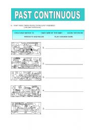 English Worksheet: Past Continuous