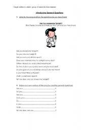 English worksheet: Introducing general questions