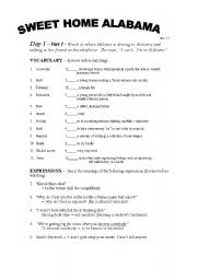 Movie Worksheet - Sweet Home Alabama -Day 1 answer sheet