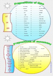 English Worksheet: Prepositions of time and movement