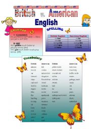 English Worksheet: British vs. American English (1/2)