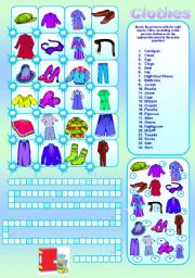 English Worksheet: CLOTHES REVIEW. PART 1