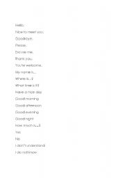 English Worksheet: Key Phrases in English