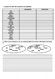 English worksheet: Comparative and Superlative