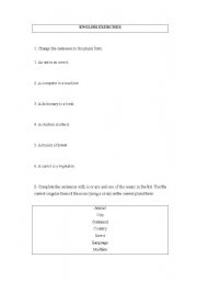 English worksheet: use of to be