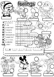 English Worksheet: FEELINGS #5 PUZZLE