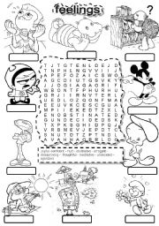 English Worksheet: FEELINGS #5 WORDSEARCH