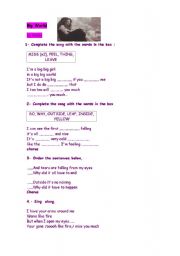 English Worksheet: BIG BIG WORLD