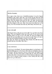 English Worksheet: Reading for comparatives and superlatives