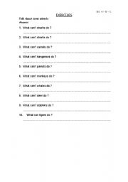 English worksheet: What cant camels do ?