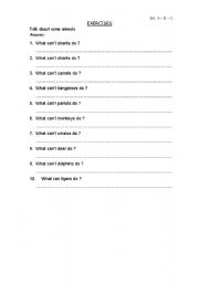 English Worksheet: What cant camels do ?
